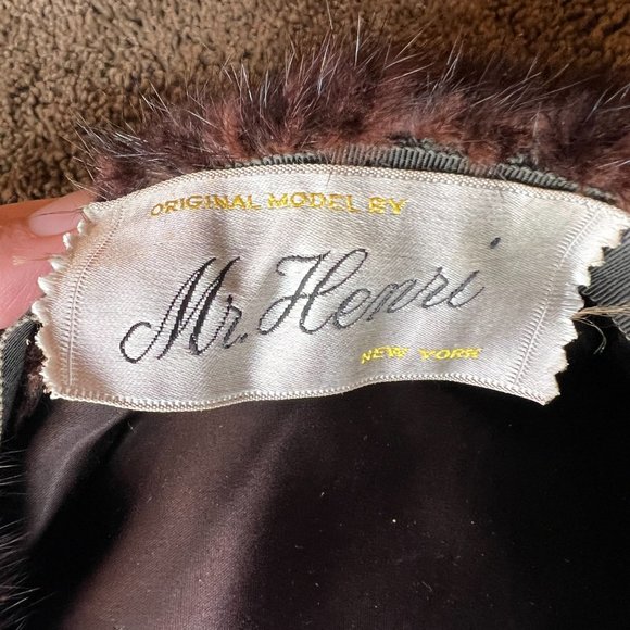 Vintage 1950\'s Fur beret by Mr Henri main image 5
